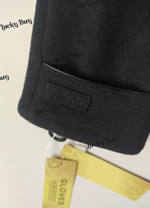 Черные женские теплые перчатки