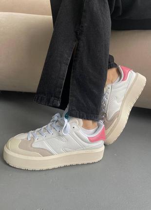 Кроссовки new balance ст302 white/pink premium белые женские