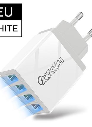 Сетевое зарядное устройство для быстрой зарядки voxlink 4 port usb qc3.0 зарядный блок зарядка для телефона 9x