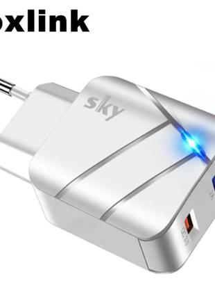 Сетевое зарядное устройство для быстрой зарядки 2 port usb qc3.0 зарядный блок зарядка для телефона er80w