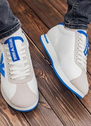 Кросівки emporio armani ea7 cortez white blue4 фото