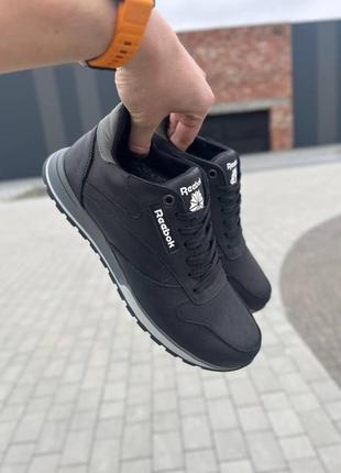 Мужские кожаные зимние кроссовки reebok