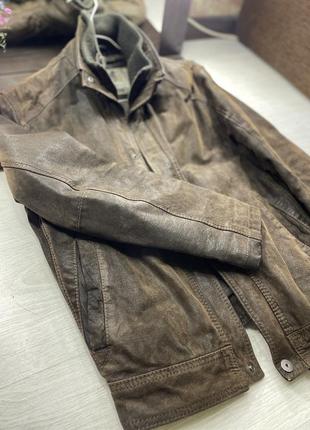 Кожаная мужская куртка canda collection7 фото