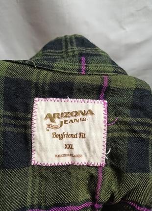 Рубашка в клетку хаки arizona jeans8 фото