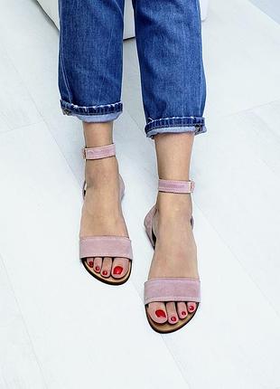 Босоніжки, сандалі замшеві р34-42 легкі шльопанці босоніжки сандалі замшеві пудрові4 фото