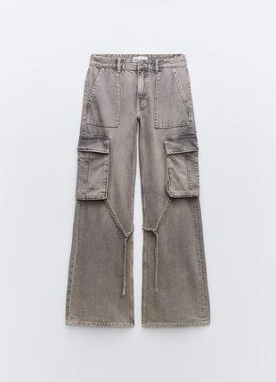 Серые джинсы zara с карманами2 фото