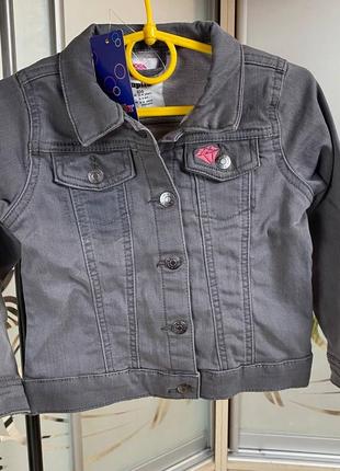 Куртка джинсова сіра 98 та 104см дівчинка lupilu5 фото
