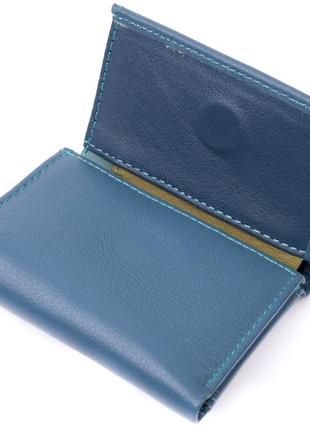 Маленький кошелек для женщин из натуральной кожи st leather 19501 бирюзовый3 фото