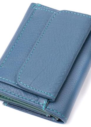 Маленький кошелек для женщин из натуральной кожи st leather 19501 бирюзовый2 фото