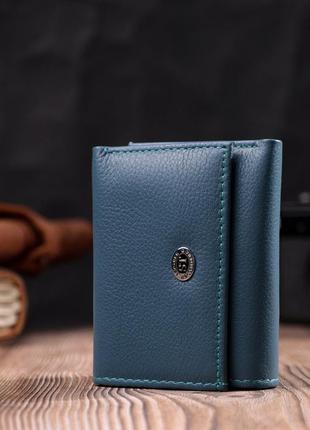 Маленький кошелек для женщин из натуральной кожи st leather 19501 бирюзовый6 фото