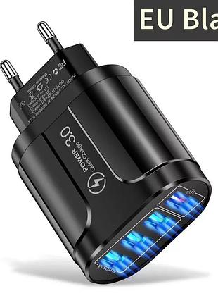 Сетевое зарядное устройство для быстрой зарядки 4port usb qc 3.0 зарядный блок зарядка для телефона ol90-1b