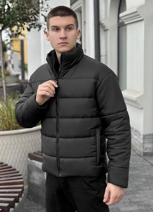 Мужская зимняя куртка черная pobedov bubble gum
