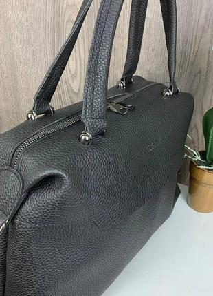 Женская сумка большая эко кожа черная4 фото