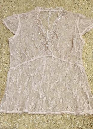 Гіпюрова мереживна блузка блузка топ