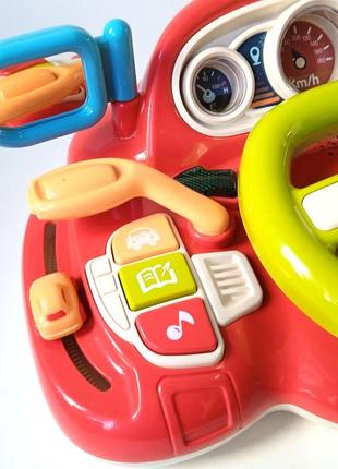 Дитяча музична іграшка кермо  автотренажер | музичний розвиваючий автотренажер руль7 фото