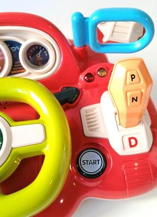 Дитяча музична іграшка кермо  автотренажер | музичний розвиваючий автотренажер руль3 фото