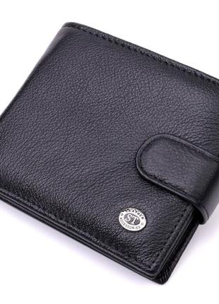Классическое портмоне для мужчин с блоком для карт из натуральной кожи st leather 19473 черное