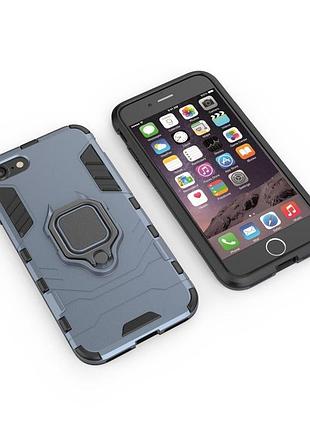 Чехол ring case для apple iphone 7 бронированный бампер с кольцом темно-синий 4