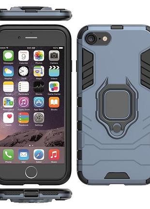 Чехол ring case для apple iphone 7 бронированный бампер с кольцом темно-синий 3