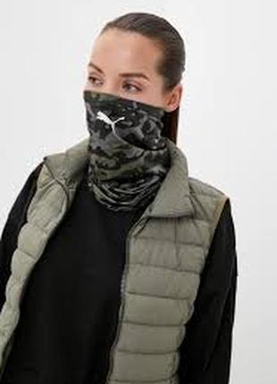 Оригінальний камуфляжний шарф баф puma core multi scarf aop 
forest-night camo унісекс