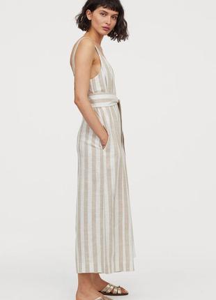 Новий вільний комбінезон у смужку h&m, льон