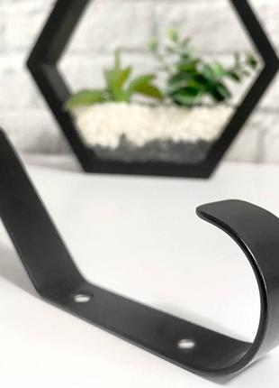 Крючок настенный для одежды н=145 мм черный лофт металлический