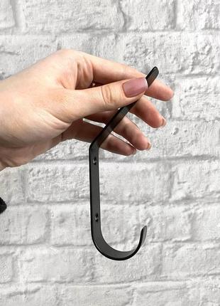 Крючок настенный для одежды н=145 мм черный лофт металлический