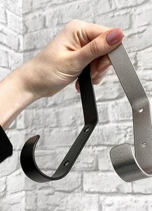 Крючок настенный для одежды н=145 мм черный лофт металлический