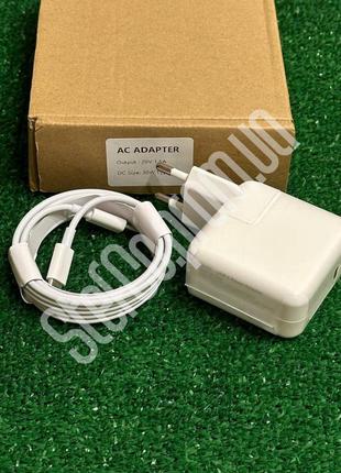 Блок живлення macbook iphone ipad apple 30w usb-c + кабель typec - typec 2м швидка зарядка