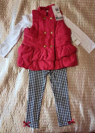 Набор костюм тройка жилетка лосины и кофта