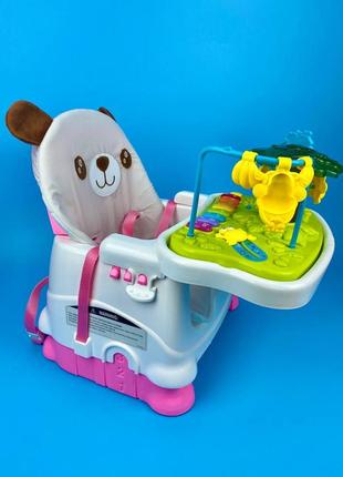 Дитячий розвивальний музичний ігровий стільчик-стіль 2в1, на колесах, стіл для годування малюка