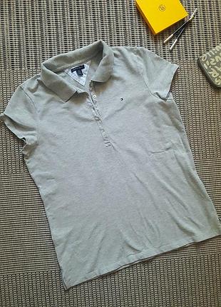Сіра футболка-поло #tommy hilfiger #оригінал
