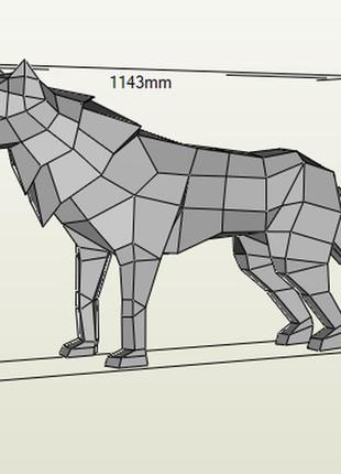 Paperkhan конструктор з картону 3d фігура вовк собака  паперкрафт papercraft подарунковий набір для творчості іграшка сувенір