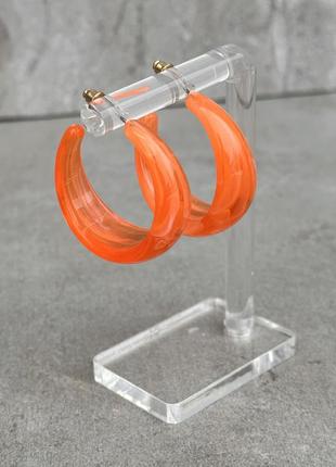 Сережки пусети оранжеві кільця