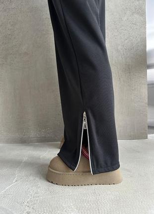 Костюм женский рубчик - кофта на молнии + штаны палаццо/клеш6 фото