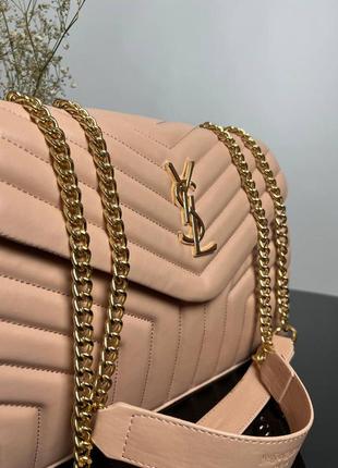 Женская сумка из эко-кожи yves saint laurent 30 gold ив сен лоран розового цвета молодежная, брендовая10 фото