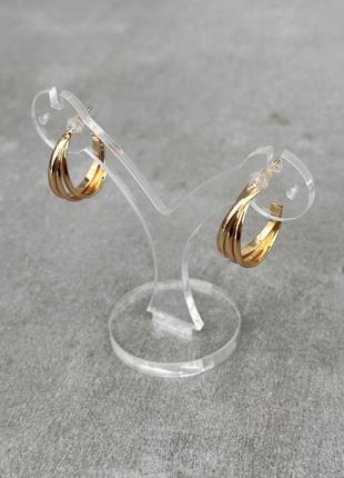 Сережки пусети золотого кольору кільця