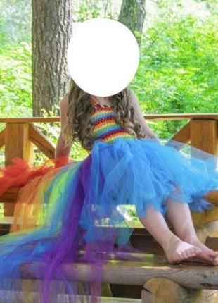 Косплей платье рейнбоу деш пони радуга1 фото