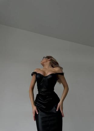 Идеальное женское платье с эко кожи6 фото