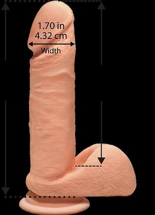 Фаллоимитатор doc johnson the d - perfect d - 7 inch with balls - ultraskyn, диаметр 4,5 2