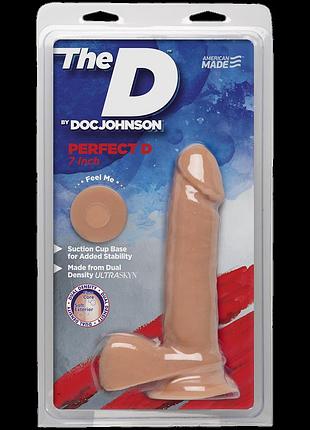 Фаллоимитатор doc johnson the d - perfect d - 7 inch with balls - ultraskyn, диаметр 4,5 3
