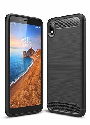 Чохол fiji polished carbon для xiaomi redmi 7a противоударный бампер чорний1 фото