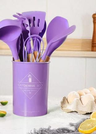 Набор кухонных принадлежностей kitchen set 12 предметов фиолетовый