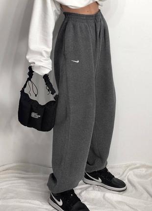 Штани спортивні жіночі утеплені, тринитка на флісі, графіт , чорний , сірий3 фото