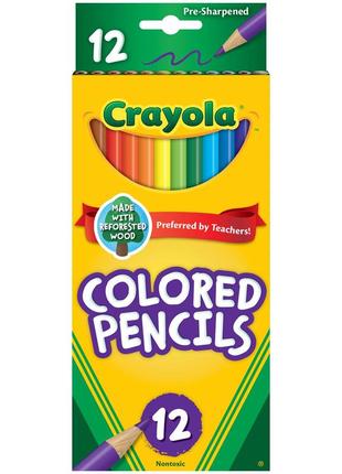 Олівці crayola colored pencils 12 шт