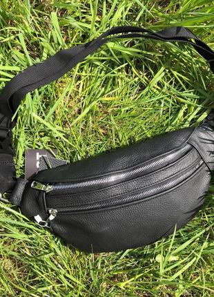 Сумка мужская-женская барсетка черная сумочка,сумки-бананки из кожи4 фото