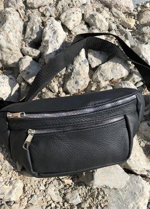 Сумка мужская-женская барсетка черная сумочка,сумки-бананки из кожи3 фото