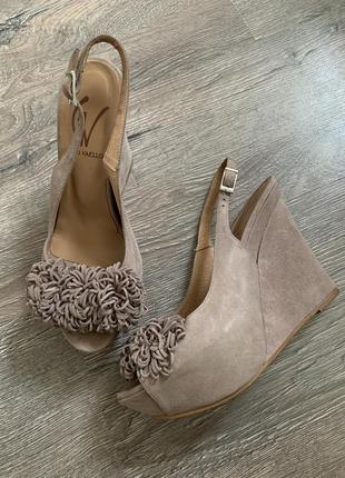 Натуральные замшевые босоножки gino vaello, р. 38