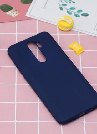 Чехол soft touch для xiaomi redmi note 8 pro силикон бампер темно-синий