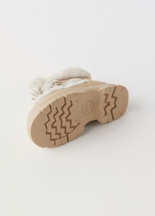 Черевики zara зі штучним хутром сапожки хай топи ботинки сапоги5 фото